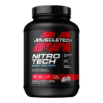 Nitro-Tech da MuscleTech, uma fórmula avançada de proteína de soro de leite isolada, projetada para atletas exigentes. Enriquecido com creatina monohidratada, glutamina e BCAAs